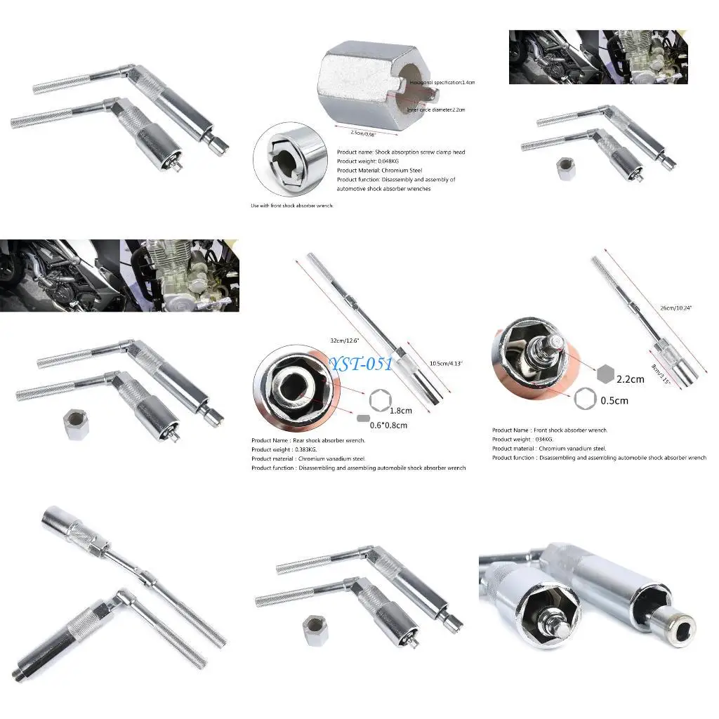 

E15A Car Rear Shock Absorbers Socket Wrench Removal Tool Set Socket Wrench Rear Shock Absorbers Speed Reduction Tool
