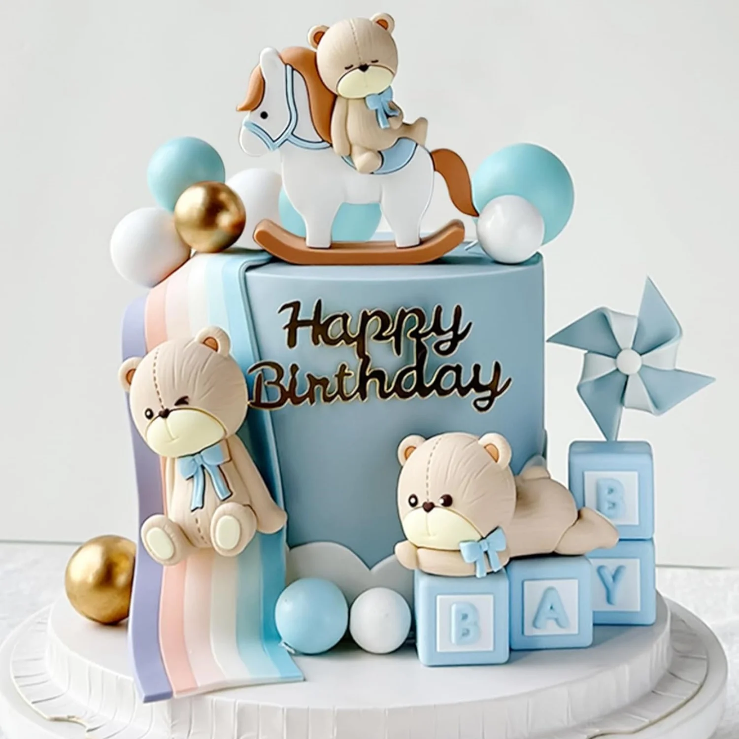 لافينتي الفاخرة الوردي الدب كعكة الديكور الطفل الدب استحمام الطفل كعكة توبر الدببة كعكة الديكور كعكة عيد ميلاد الديكور #3