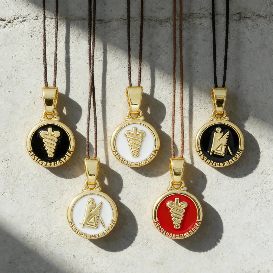 4Pcs Pendants Brass Colorful Enamel Round Charms Compass Pattern DIY Jewelry Making Necklace Bracelet Accessories for Men Women