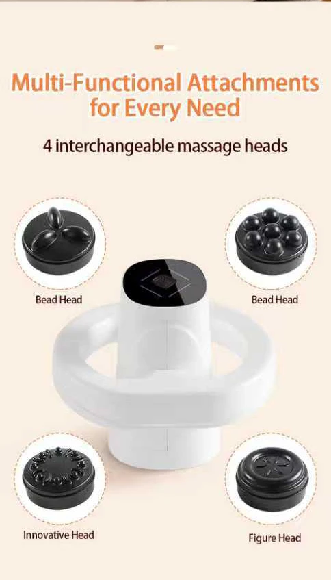 قوية 4-رئيس الكهربائية اللفافة مدلك الجسم الرقبة العلاج آلة تدليك بندقية مع محرك بدون فرش الاسترخاء عضلات الكتف الخلفي