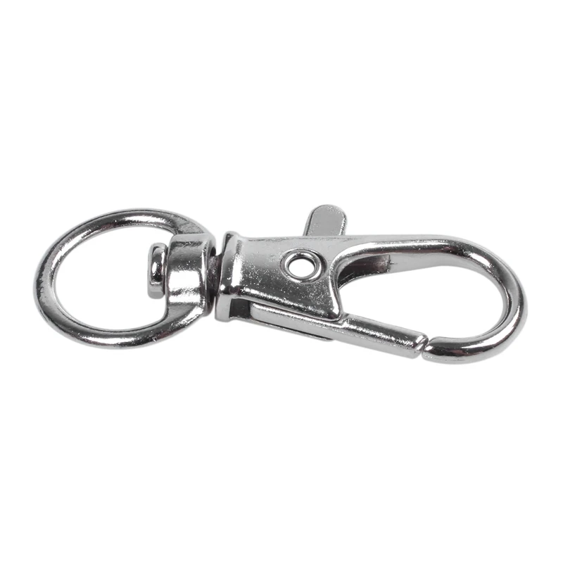 40Pcs Metal Clasp Swivel Trigger Clips Snap Hooks Key Ring Bags DIY Craft Silver