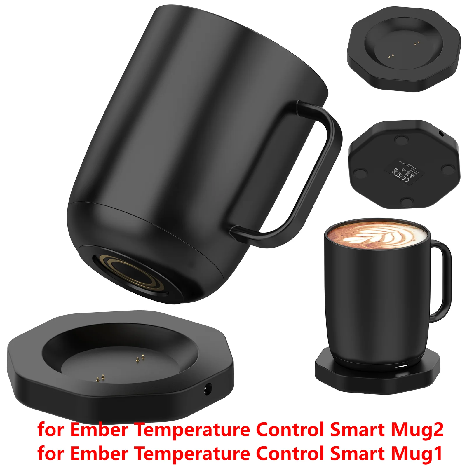 Charger Base for Ember Temperature Control Smart Mug 1/2 DC5.5x2.1mm Interface Replacement for Wireless Warmer Cup Accessories