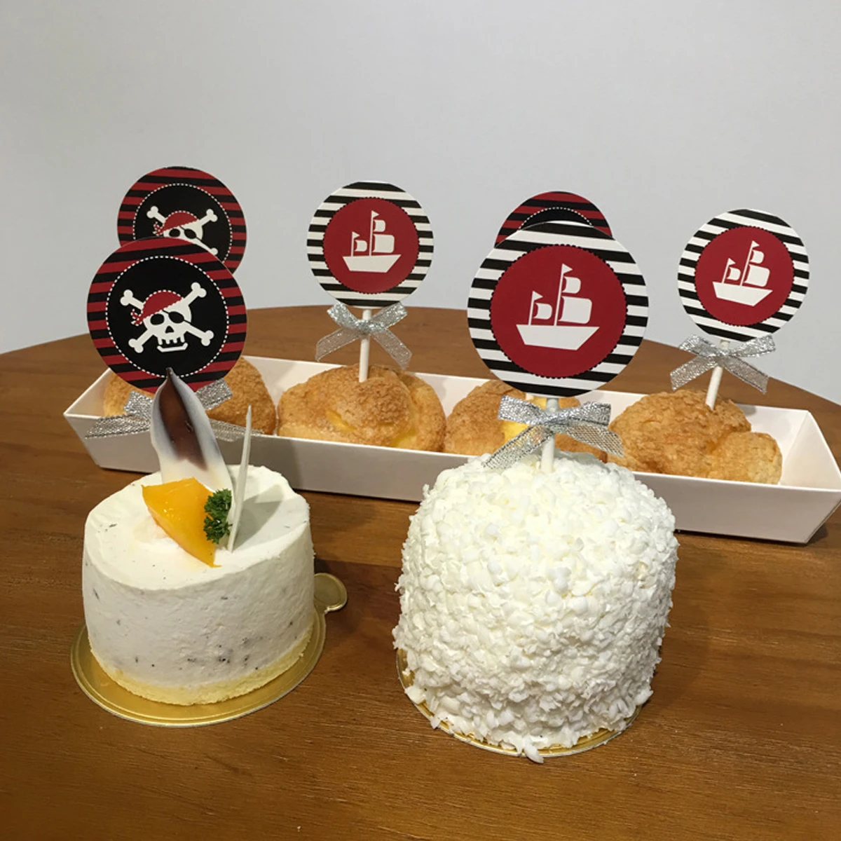 

20Pcs Pirate Cake Toppers Creative Paper Dessert Picks for Festival Birthday Party Cake Decoration Supplies Dessert Picks