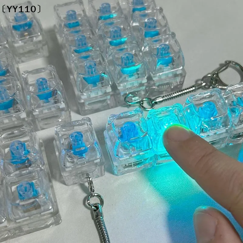 4/9 Keys Mechanical Keyboard Axis Tester LED Keyboard Key Toy Stress Relief DIY Button Keycap Fidget Keychain Toys Gift〔YY110〕
