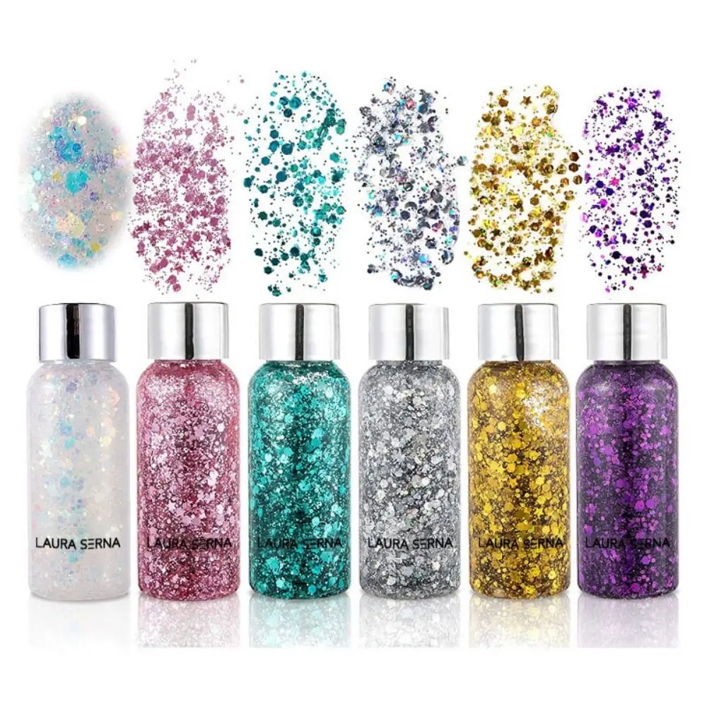 Gel, Sequins Face & Body Glitters Nine Colors Nail Hair Face Body Decoration Art Sequins Gel Artistic Makeup Makeup Glitter Gel