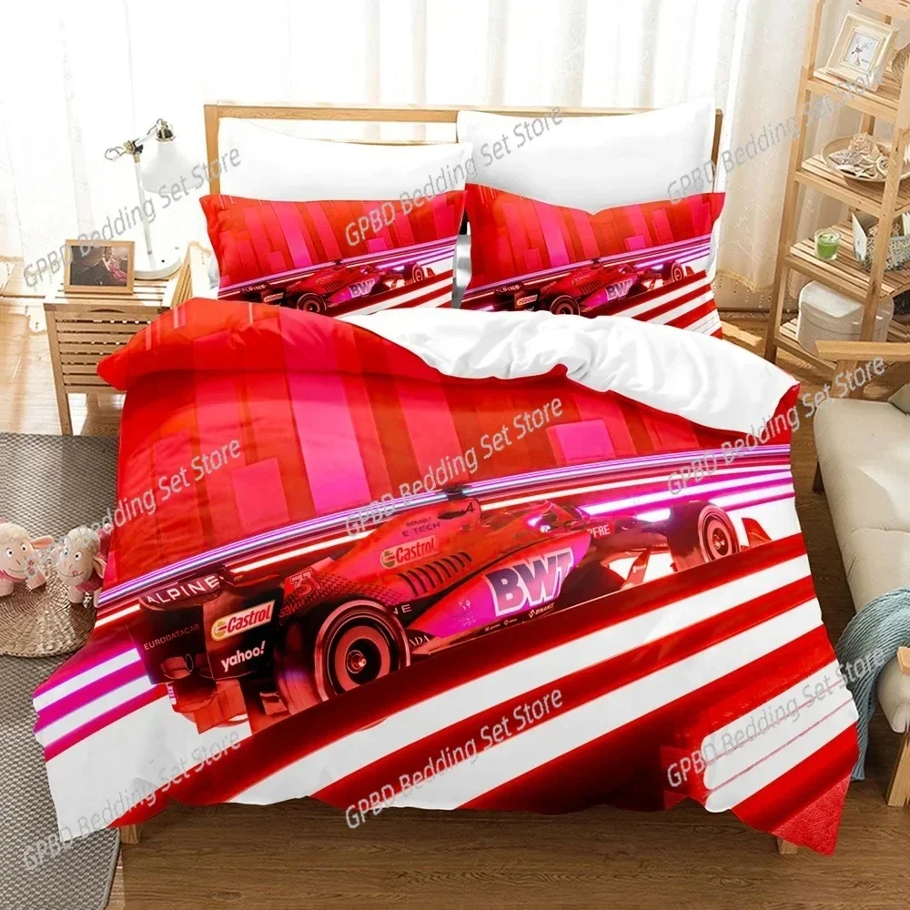 

Formula Racing Car Comfortable Duvet Quilt Cover Pillowcase Bedding Set Children Bedroom Decoration Home Textile