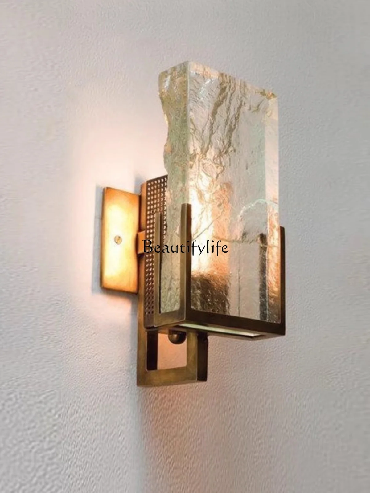 American Bedroom Luminous Decoration Ice Cube Art Entrance Background Wall Crystal Luminous Pieces