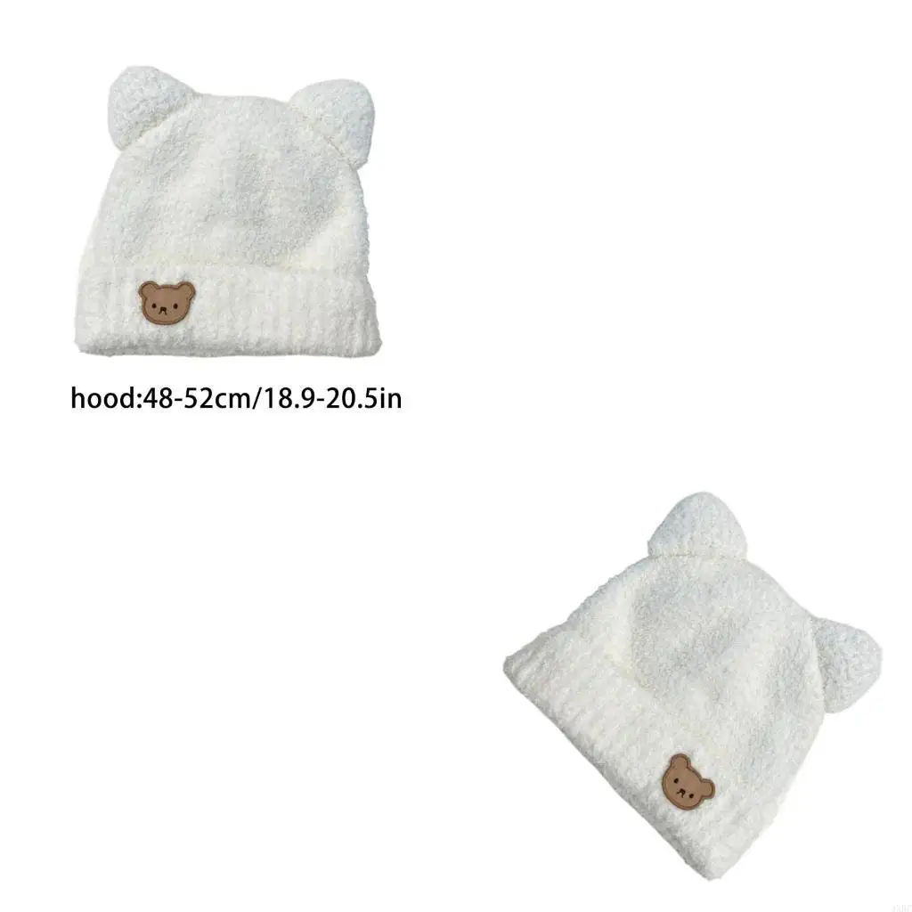 

Ear Protections Beanie for Boys Girls Autumn Winter Warm Curled Pullover Hat 4XBC