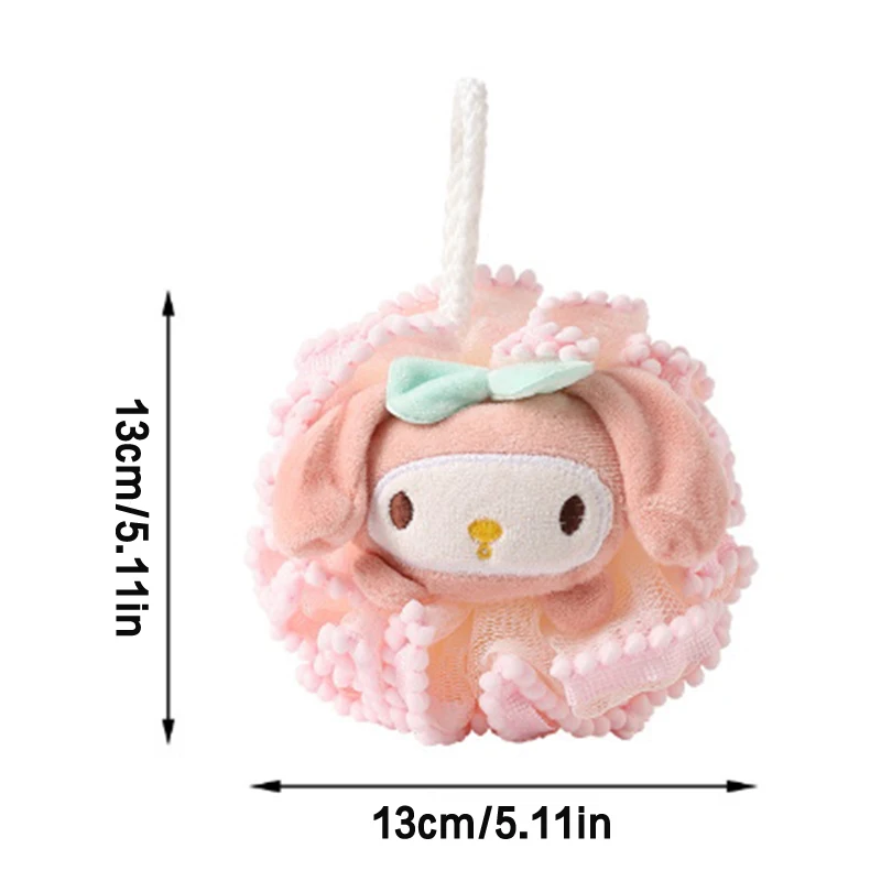 1Pc Anime Sanrio Figure Bath Ball Kuromi My Melody Cinnamoroll Bath Flower Soft Shower Mesh Foaming Sponge Bath Skin Clean Tool