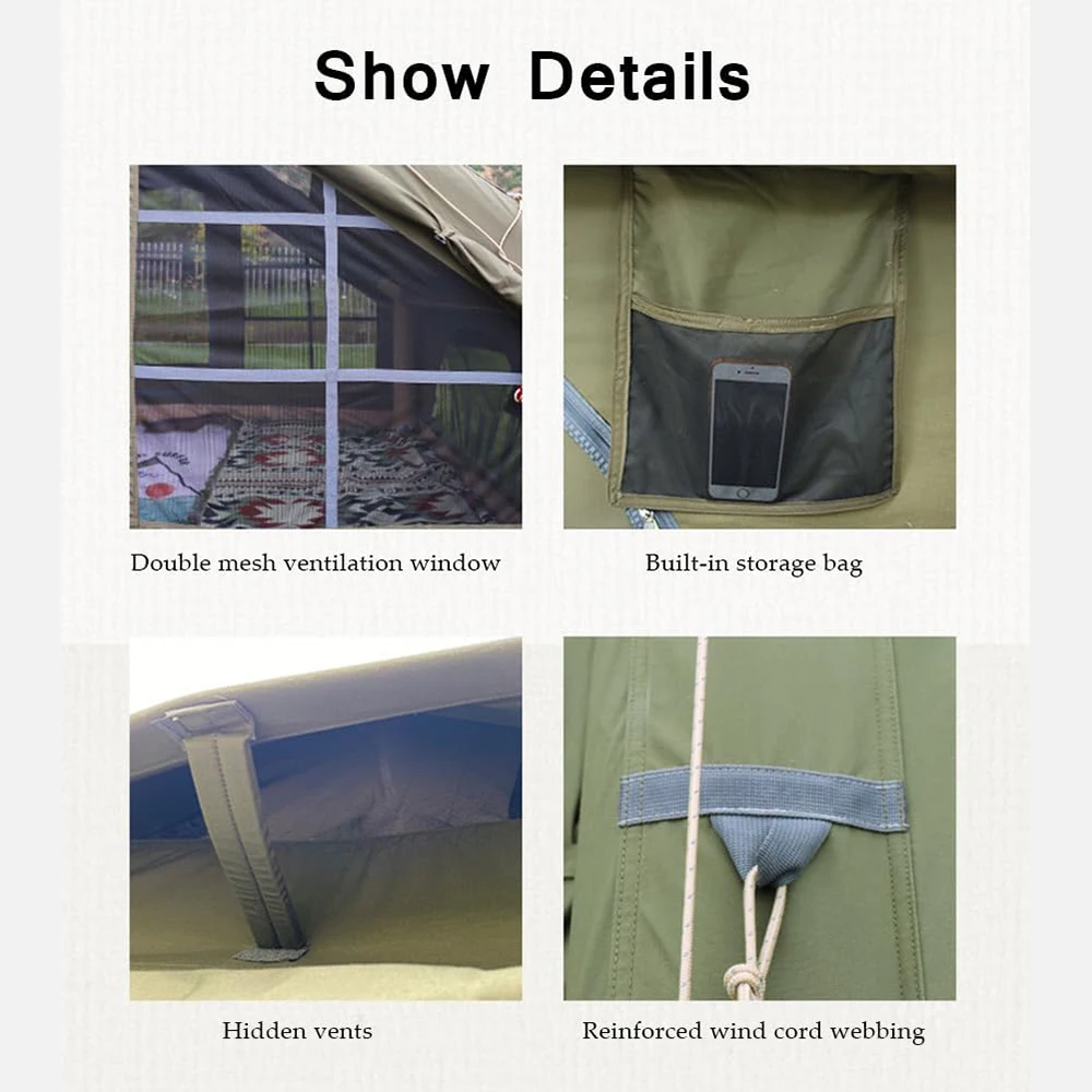 Inflatable Camping Tent 5-8 Person 4-Season Waterproof Oxford Fabric 12 Sq.m One Bedroom with Hand Pump Quick Automatic Opening