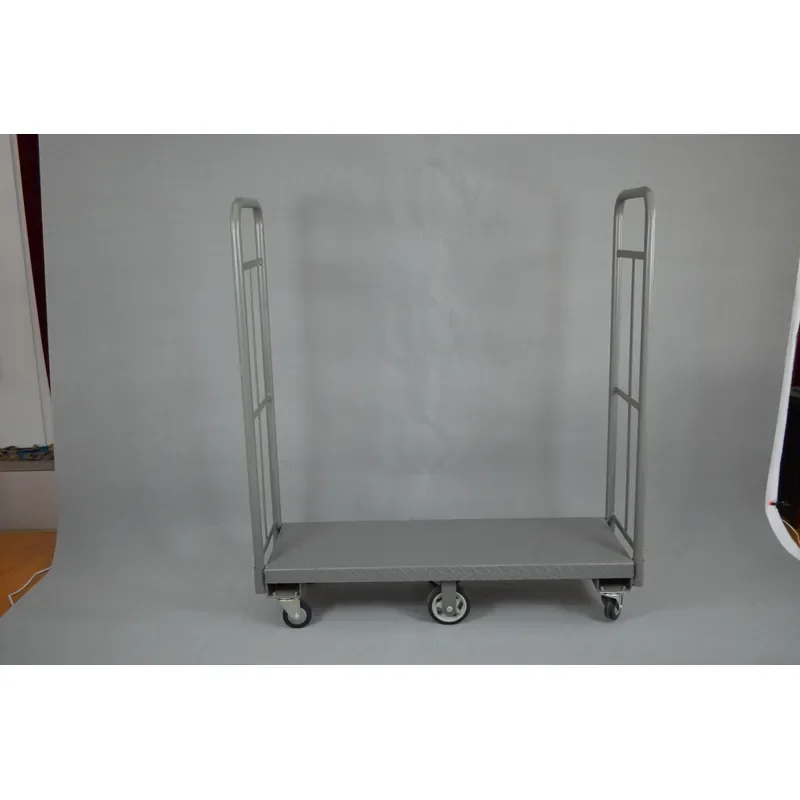 Heavy Duty Metal Shopping Cart with 4 or 5 Inch PU Wheels Waterproof Powder Coated Steel Frame Sturdy Platform for Warehouse