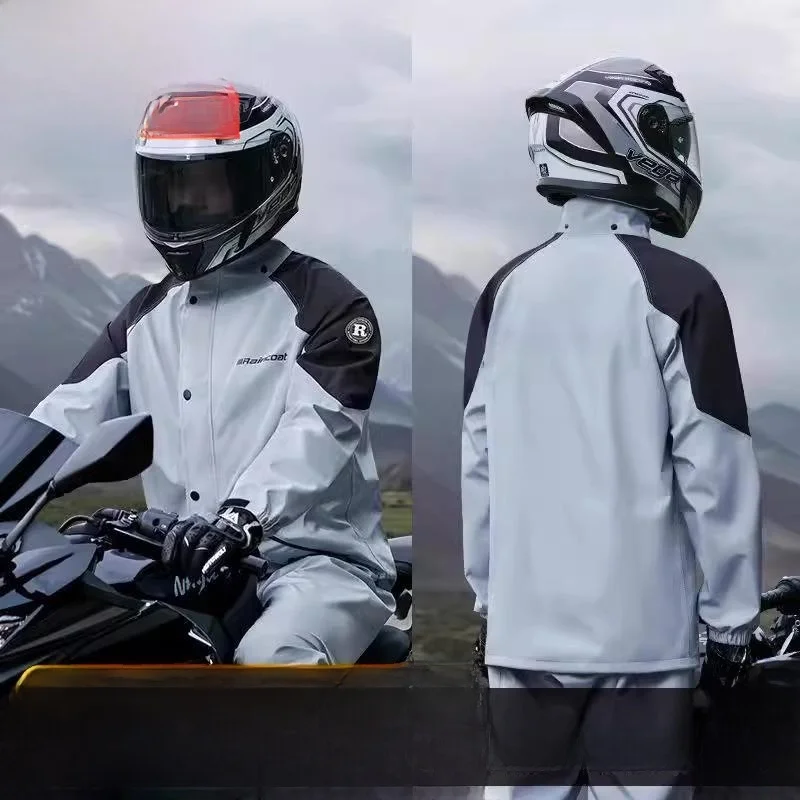 

Men's Separate Thiened Motorcycle Riding Raincoat Pants Set Waterproof Riding Suit for very Riders Adult ex Rainwear