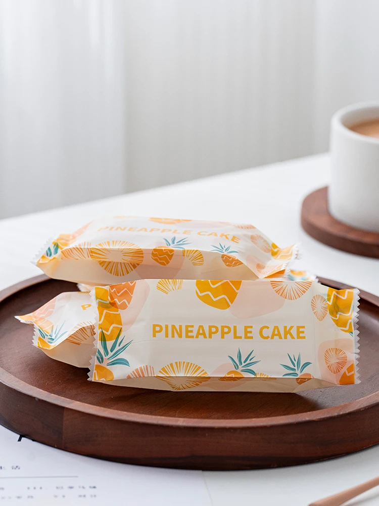 100pcs Pineapple Crispy Packaging Bag Gift Pineapple Cake Biscuit Cookie Packaging Bag Bakery Supplies Gift Box Packaging