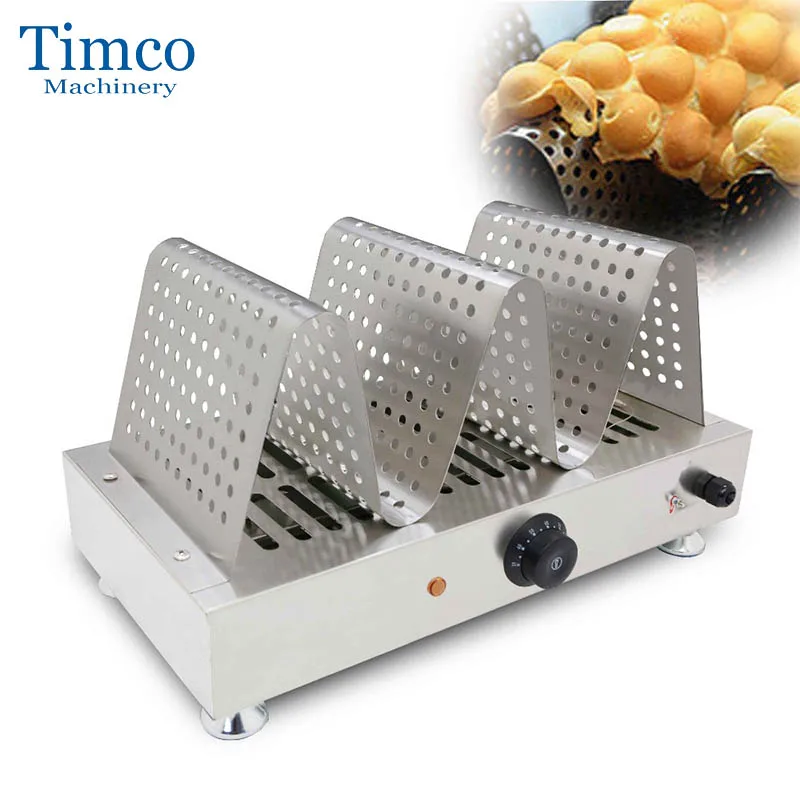 TIMCO Egg Bubble Waffle Warmer Showcase Food Cart Egglet Commercial Stainless Steel Egg Waffle Warmer Display