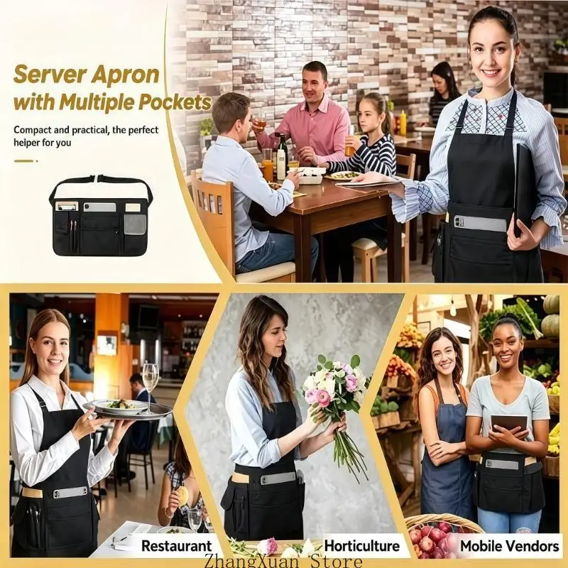 Arbeitsschürzentasche mit Reißverschlusstasche für Arbeitskleidung von Restaurant-, Bar- und Bäckereimitarbeitern 3XUF – Detail 3
