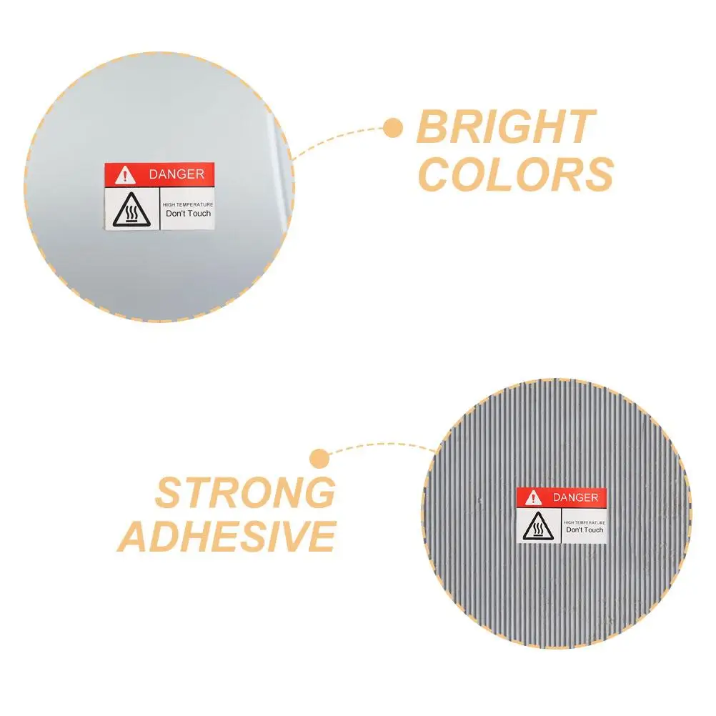 4 Pcs Stickers Labels Safety Signs Caution Hot Heat Warning Surface High Temperature The