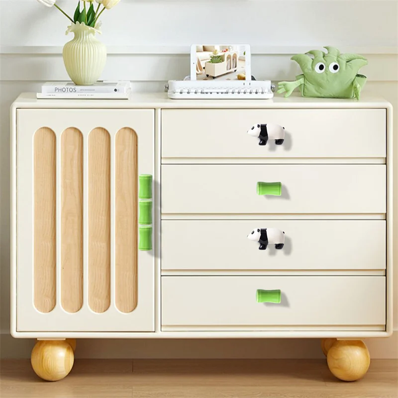 Neue Cartoon Keramik Schrank Griffe Schublade Tür Knöpfe Bambus Panda Geformt Zimmer Kleiderschrank Schrank Zieht Kinderzimmer Knopf Diy