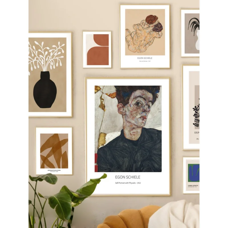 Nordische abstrakte geometrische Wandkunst im Bohemian-Stil, Blumenfrau, HD auf Leinwand, Poster und Drucke, Heimdekoration, Schlafzimmerdekoration, Geschenke