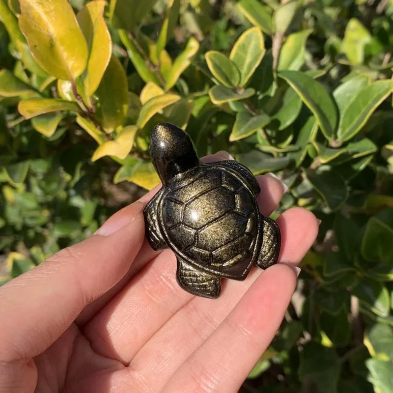 

Natural Gold Obsidian Turtle, Quartz Turtle, Crystal Turtle Carving, Mineral Specimen, Home Decor, Reiki Healing, Crystal Gifts