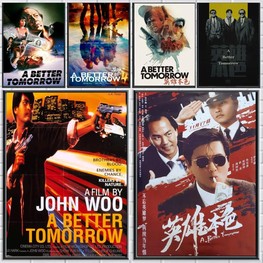 classic movie A-A Better Tomorrow-W Poster Peel and Stick Wall Art for Cafe Office Bar and Home Decoration