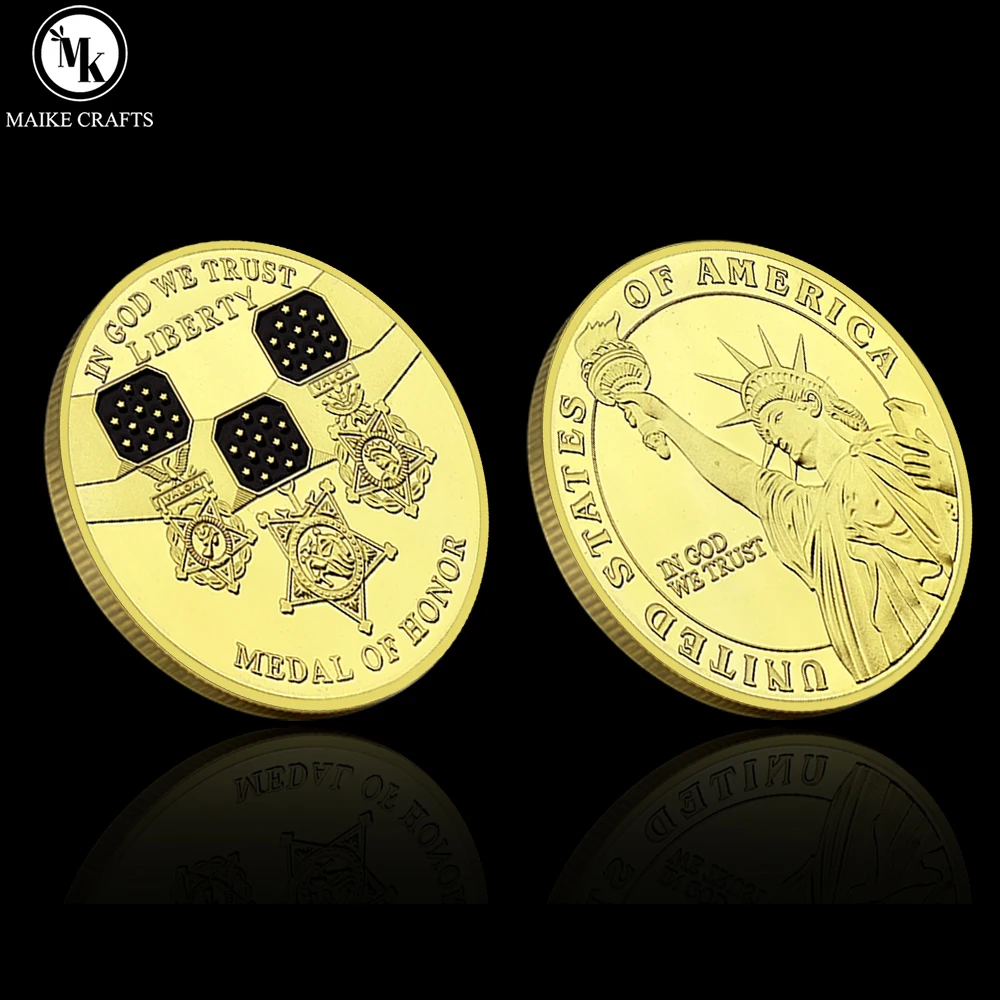 US Medal of Honor Challenge Coin Liberty Commemorative Coin American Collectible Token Gift