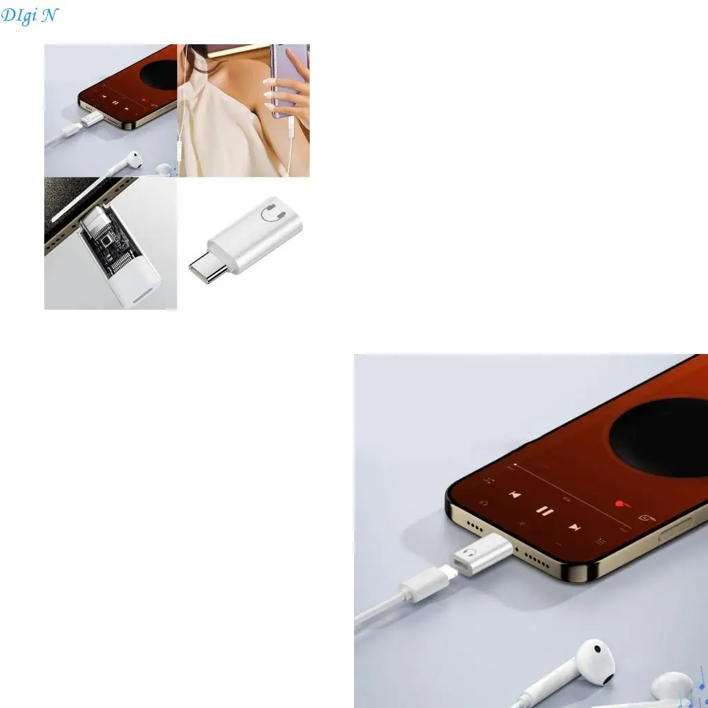 

Type C to 8Pin Earphone Adapter Male to Female 8Pin Earphone Converters R2LB