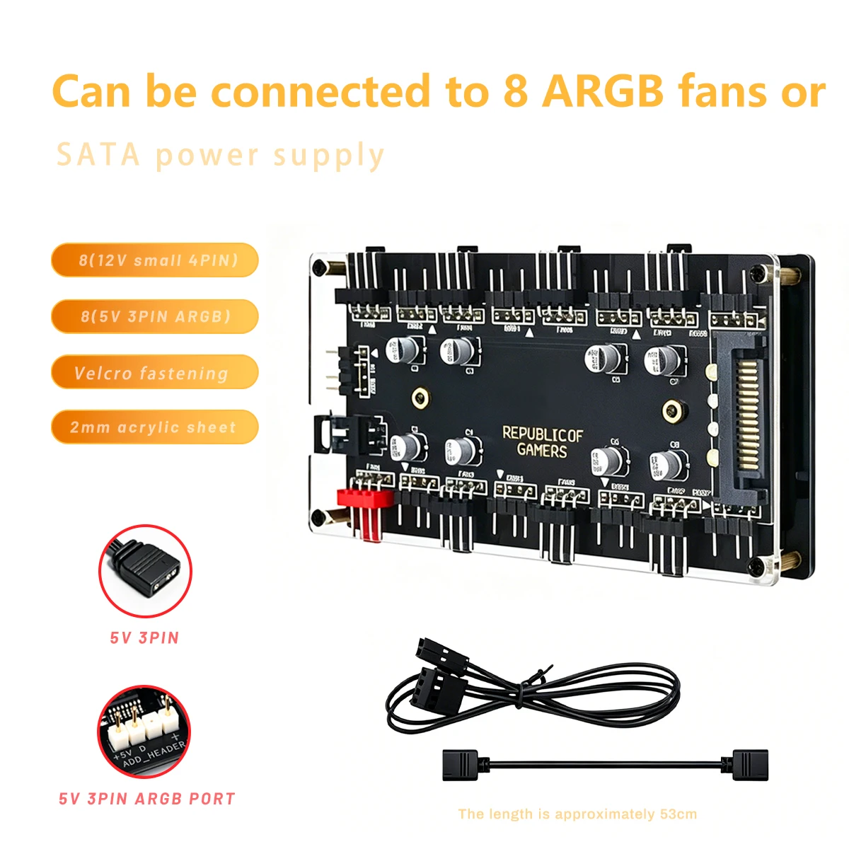 Fan Hub Rgb Controller - 2'si 1 arada 8-Port ARGB ve