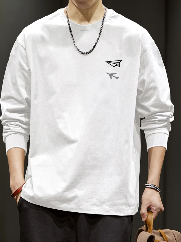 

Мужская футболка American Sle plus Size 300 Pou Long Sve, осенняя тяжелая основа из чистого хлопка, модная свободная универсальная...