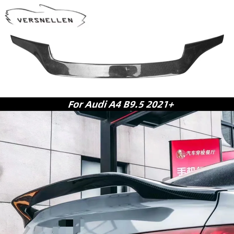 

Real carbon fiber Rear Roof Lip Spoiler Wing For Audi A4 B9.5 Sedan 2021+Kabul Style Car Rear Trunk Spoiler Wing Body Kit Tuning