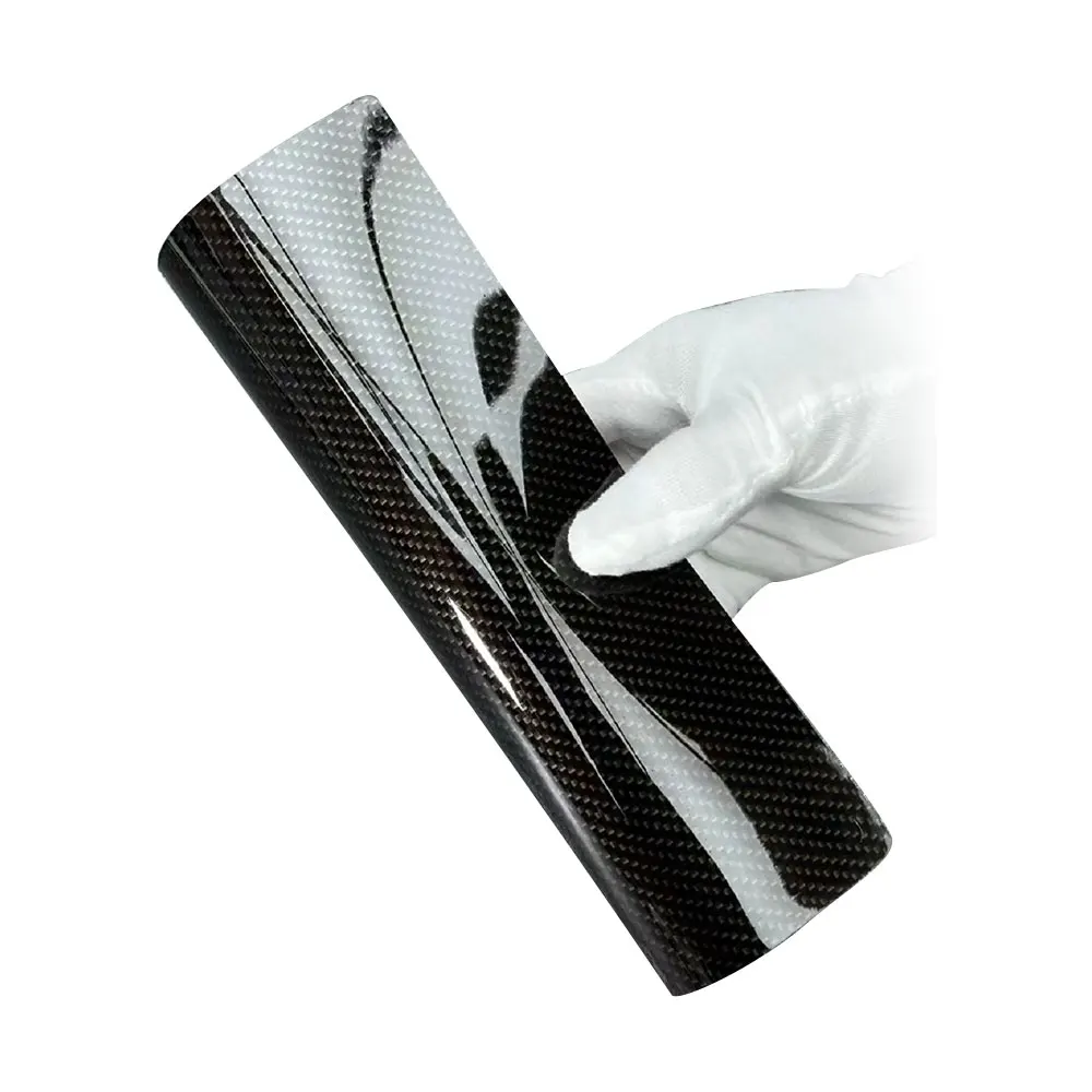 5D Black Carbon Fiber Film Roll Printer Transparent Self Adhesive Holographic Car Films