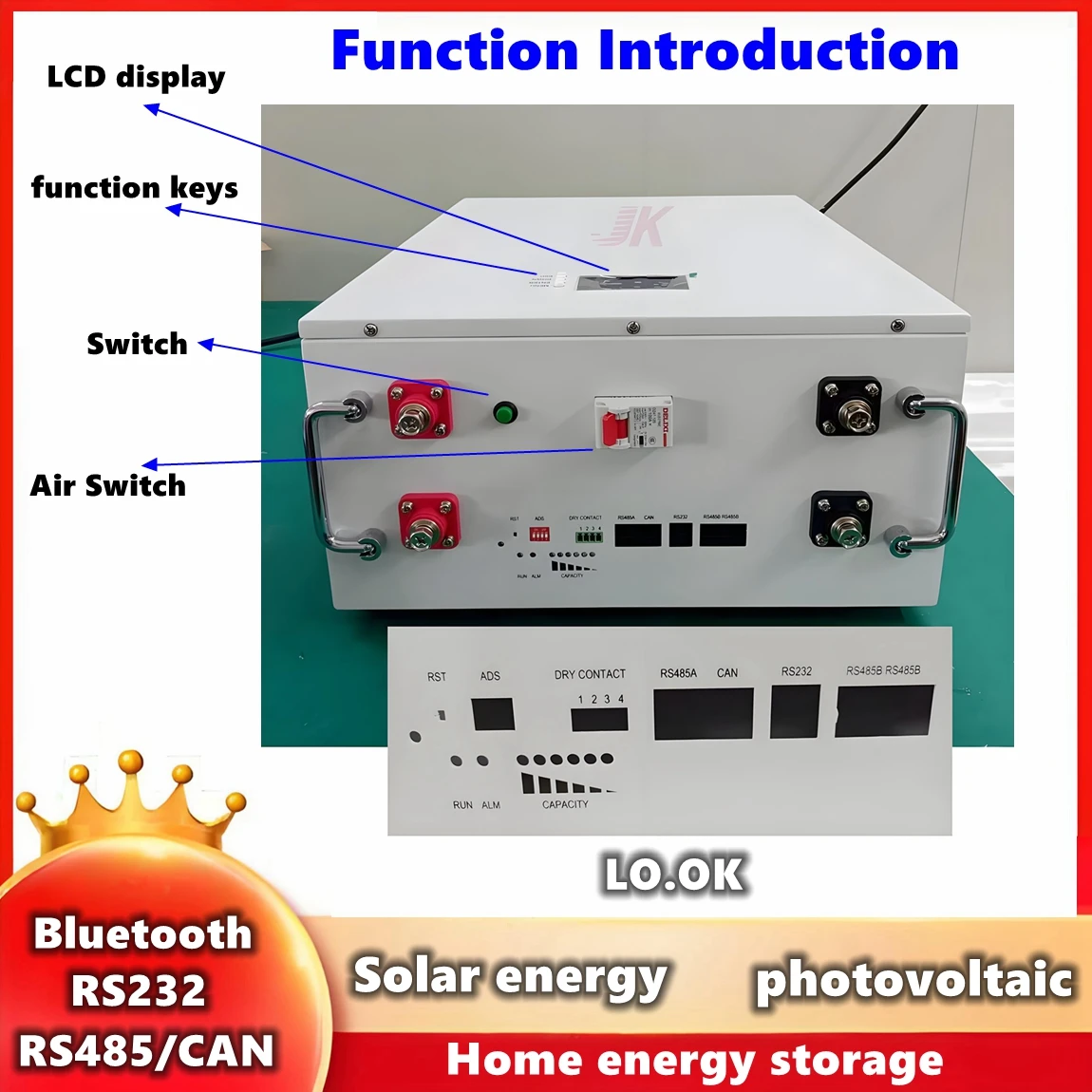 LiFePO4 Battery 48V 51.2V 100Ah-400Ah 5KW 10KW Grade A Cell RS485 CAN RS232 for Inverter Home Power Solar Energy Storage Base