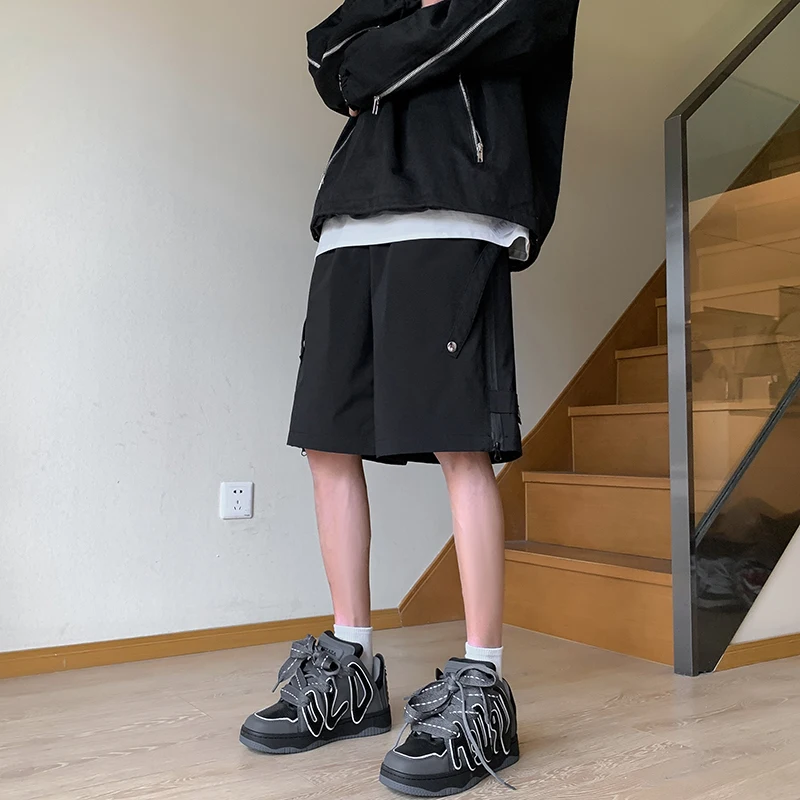 

Мужские рабочие брюки прямого кроя, спортивные штаны, летние повседневные брюки средней длины, модные ретро-брюки