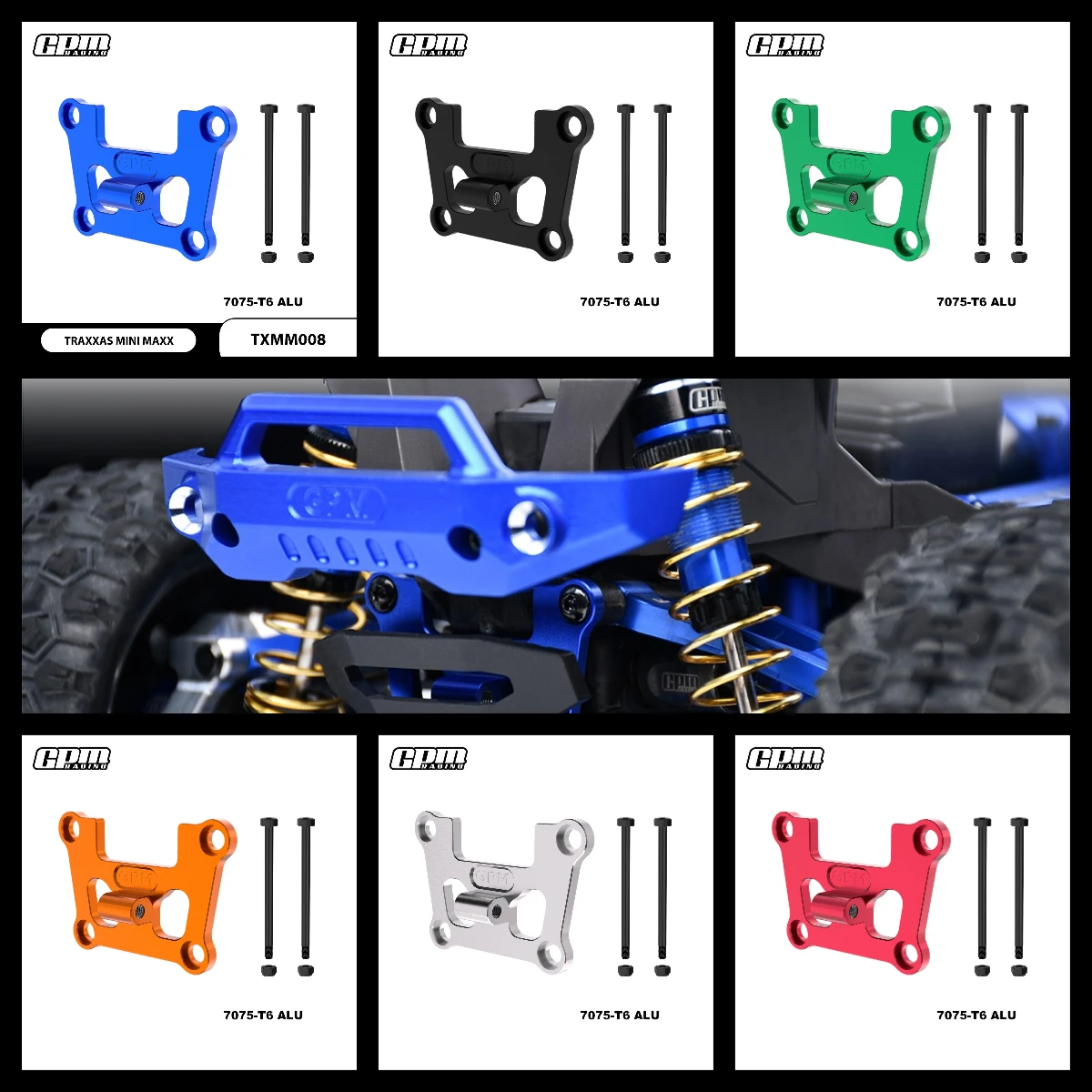 GPM 7075 Alloy Front Bulkhead Mount Strengthen For TRAXXAS Mini Maxx Mini XRT VXL 3S-108076-1