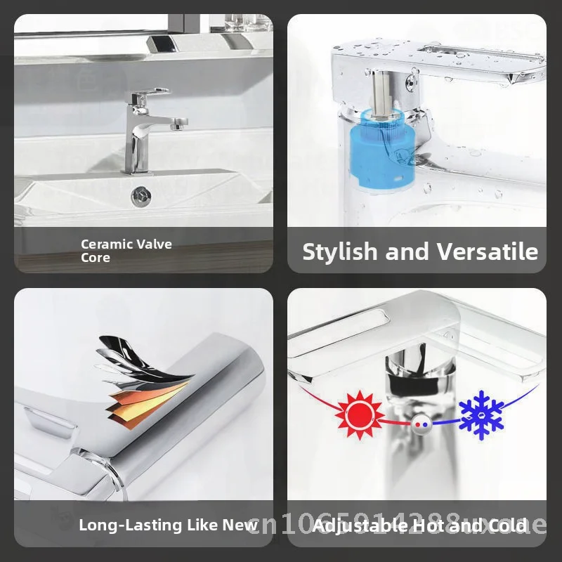 

Ceramic Basin Faucet Hot And Cold Switch Single Hole Bathroom Sink Table Basin Durable Stainless Steel Chrome Plated