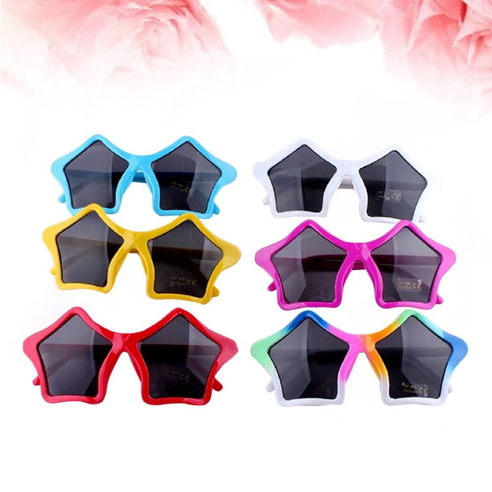 

6Pcs Five-Pointed Stars Sunglasses Premium Material Long-Lasting No Fading Chic Gift Novelty Eyewear Costume Supplies