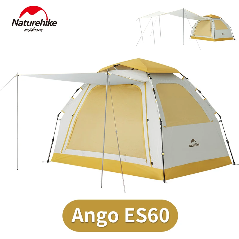 

Naturehike Ango ES60 Quick Opening Tent Silver Coated Sunscreen Portable Camping Picnic Tent Waterproof with Canopy 15㎡ 3 Person