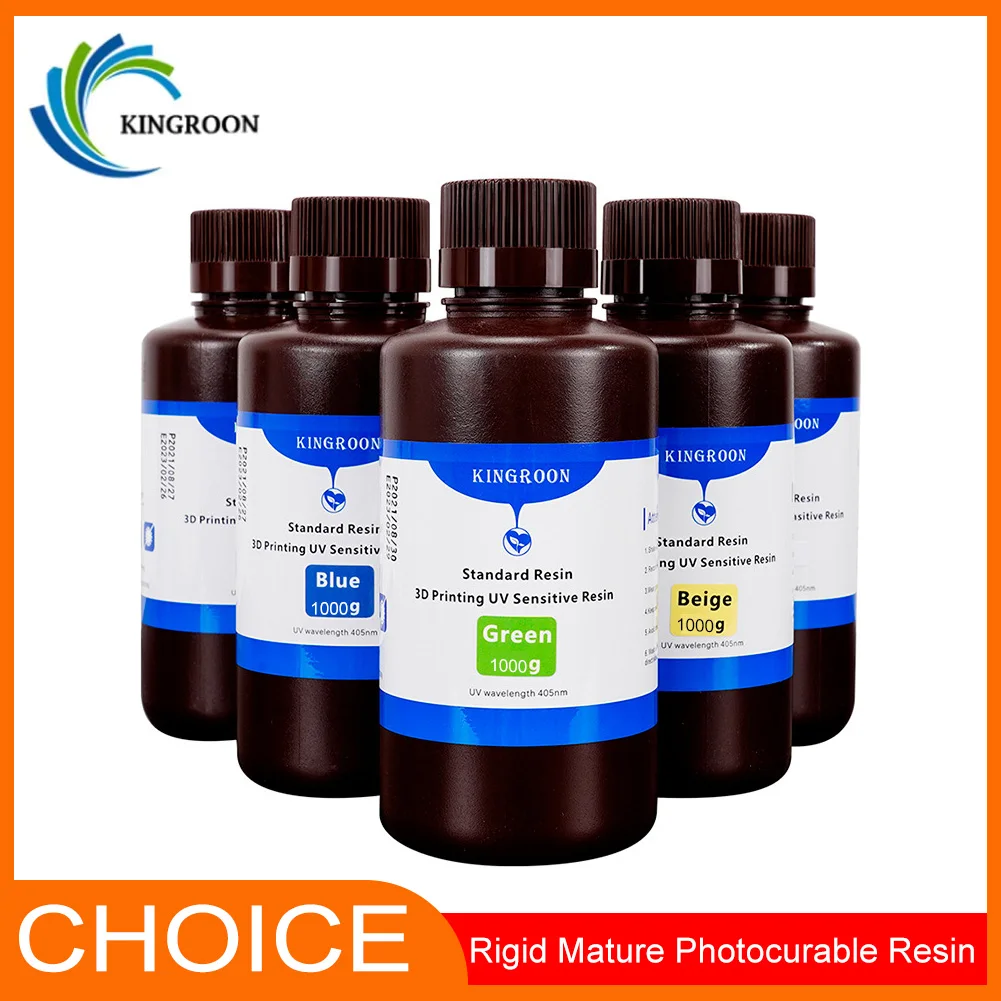 

KINGROON Fast Curing UV Resin for LCD DLP 3D Printers, Hard Tough & Scratch-Resistant Photopolymer for Precision Models