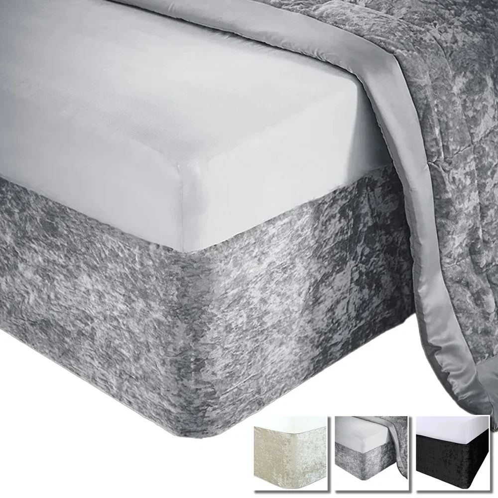 1PC Extra Deep Ingenious Box Spring Cover Jersey Knit & Stretchy Wrap Around 4 Sides Bed Skirt-Fit for Twin/Full/Queen/King Bed