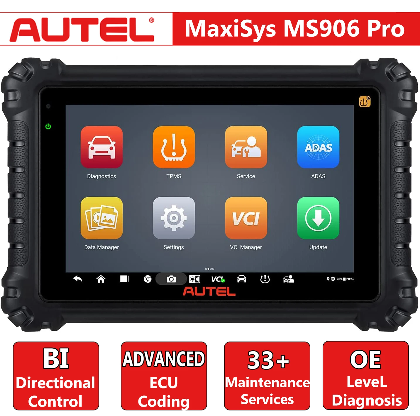 

Сканер Autel MaxiSys MS906 PRO с MV108S, инструмент сканирования 2025 года, такой же, как MS906 MAX, кодирование ЭБУ, двунаправленные тестирование 3K+, CAN FD и DOIP,