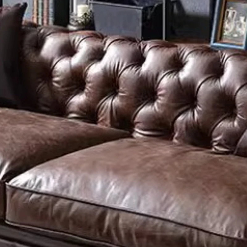 أرائك حديثة بسيطة أثاث منزلي إيطالي أرائك ترفيهية لغرفة المعيشة أثاث من الجلد الصناعي المريح El Sofá MHSF #4