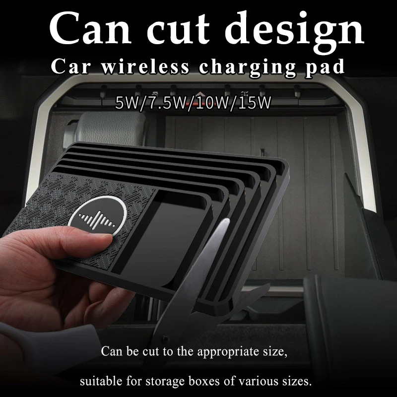 

15W 2in1 Non-slip Silicone Pad Car Dashboard Holder Stand Fast Charging Qi Wireless Charger Dock Station Pad for iPhone Samsung