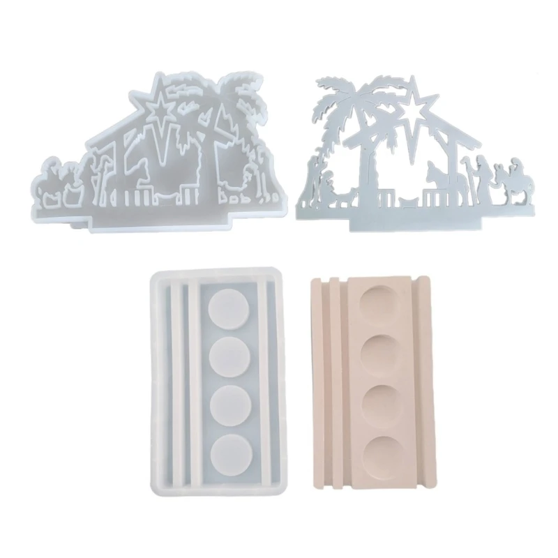 Coconut Tree Silicone Molds Candle Holder Mould Handmade Castings Molds DIYs Soap Molds Player Molds for Holiday Decors