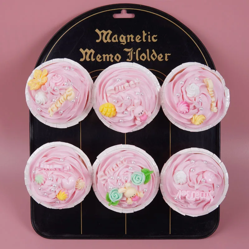 Artificial Mousse Cupcake Soft Dessert Pink Cake Snack Scaledecoration Simulation Food Model Refrigerator Stickers Home Decor