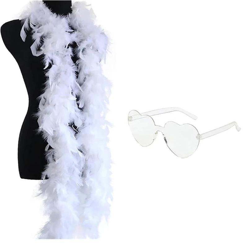 

Feather Boas Flapper Costume Scarf Stage Eyewear Bridal Shower Roleplay Neck Wear