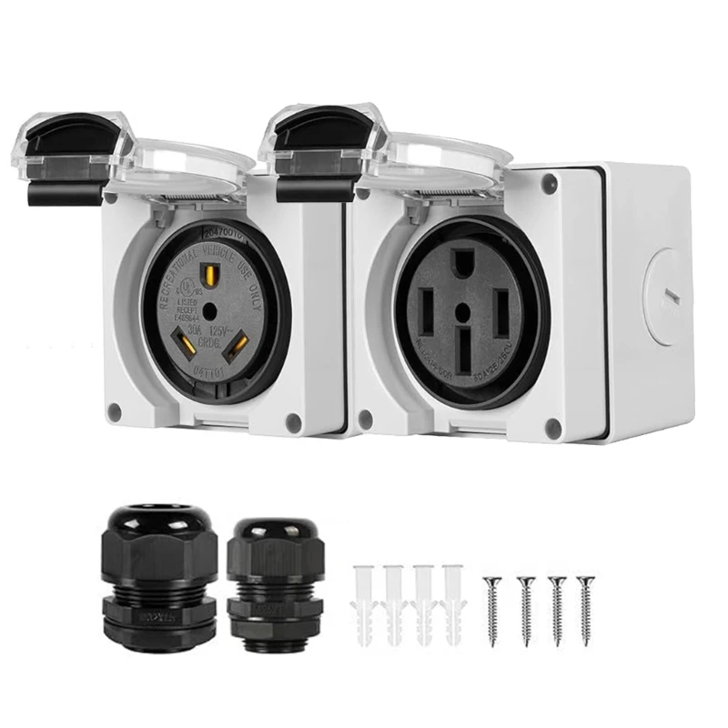 Heavy Duty 50Amp Outlet set multifunction Charging Outlet Multipurpose Outlet set for Electric Vehicles & Dryers