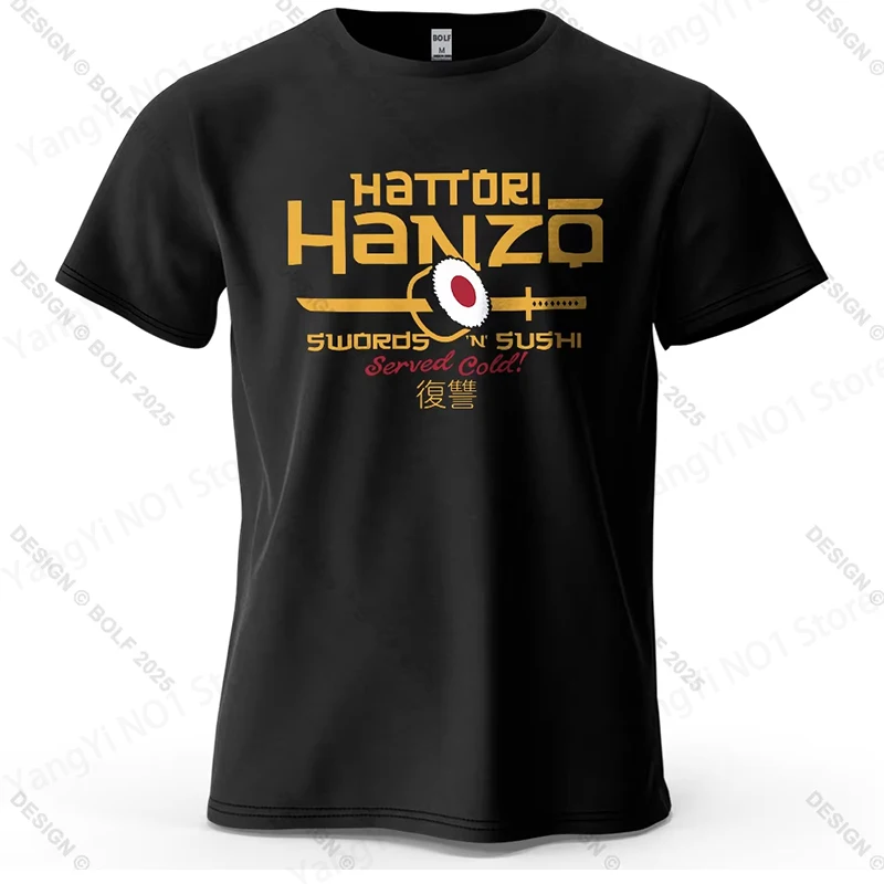 Hattori Hanzo Bedrucktes Herren-T-Shirt aus 100 % Baumwolle, übergroßes Anime-Mode-Grafik-T-Shirt für Damen, Tops, Streetwear, kulturelle Kleidung – Detail 7