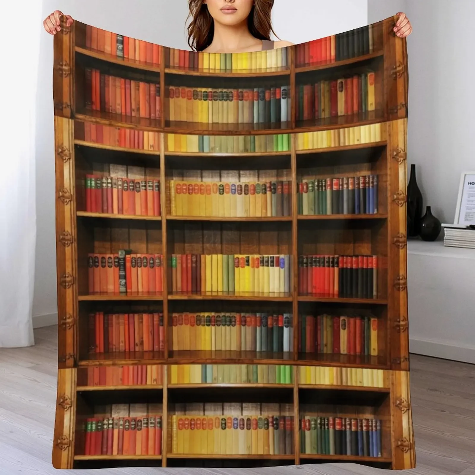 

Bookshelf 1 Throw Blanket Luxury Designer Hair Tourist Decorative Sofas Blankets