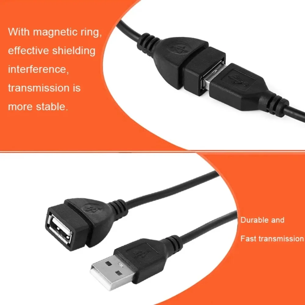 0.5 متر USB تمديد Cale USB ذكر إلى أنثى مزامنة البيانات تمديد وصلة كابل كابل USB للكمبيوتر المحمول لوحة المفاتيح الهاتف الكمبيوتر المحمول