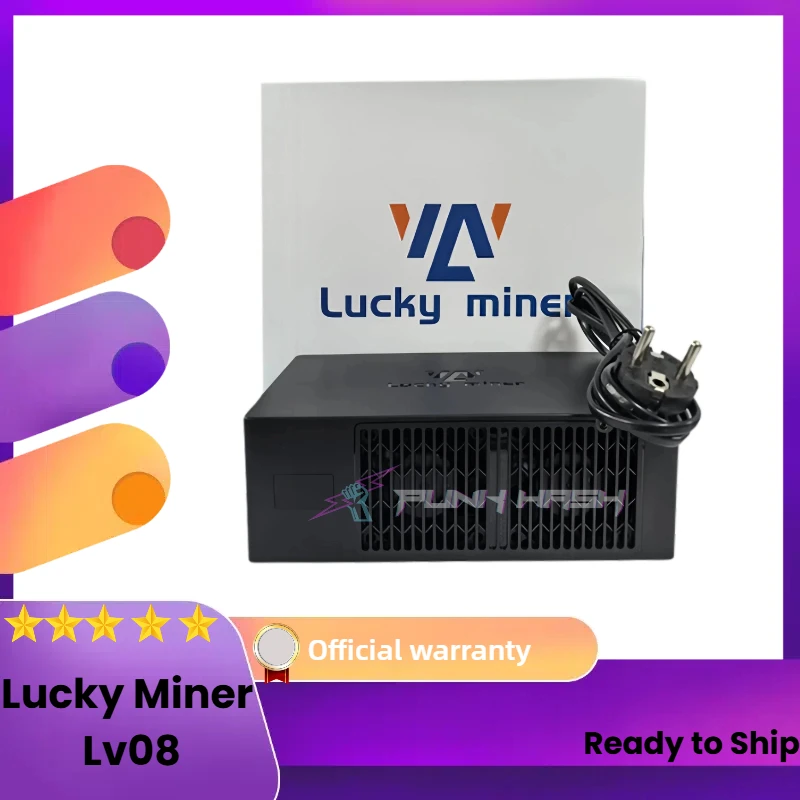 جهاز تعدين Lucky Miner LV08 الرسمي لعام 100% جهاز تعدين بيتكوين 4.5TH/S محدث لعملة التعدين المشفرة Lucky Miner Lv07