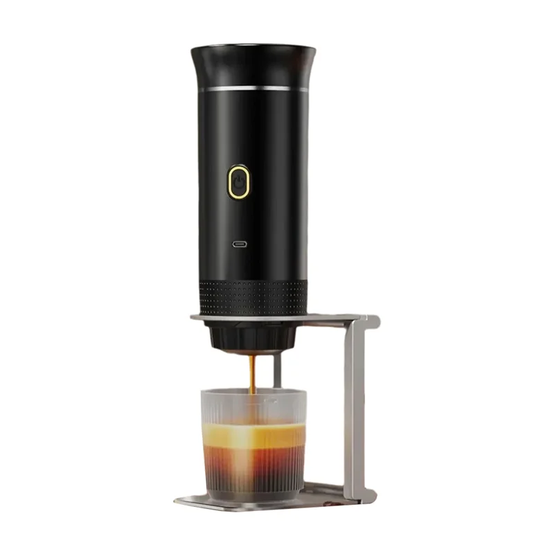 

BMBY-Portable Coffee Machine 3 In 1 Capsule Powder Travel Coffee Maker For Home Camping Black